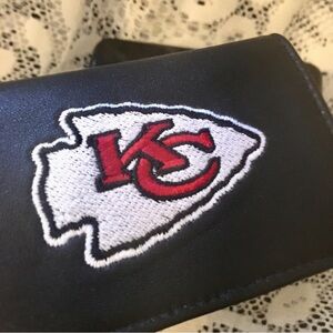 Rico Industries NFL Embroidered Genuine Leather Chief Tri-fold Slim Wallet